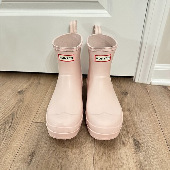 HUNTER Play Short Rain Boots in Light Natural Pink Size US 9 - Picture 2 of 7